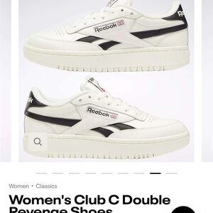 Reebok Women's Club C Double Revenge Shoes - White and Black sz 9